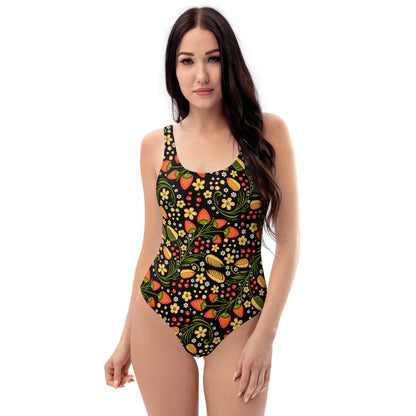 Russian Khokhloma One-Piece Swimsuit - The Global Wanderer