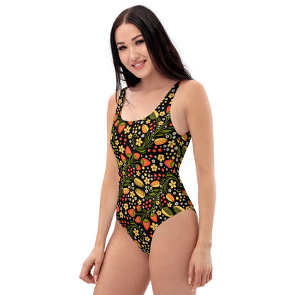 Russian Khokhloma One-Piece Swimsuit - The Global Wanderer