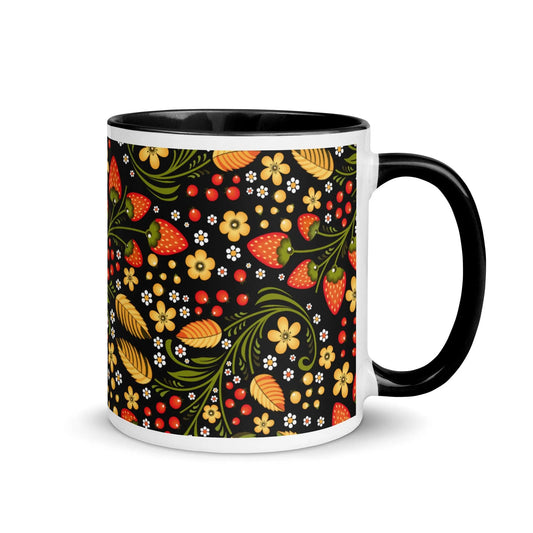 Russian Khokhloma Strawberry Mug - The Global Wanderer