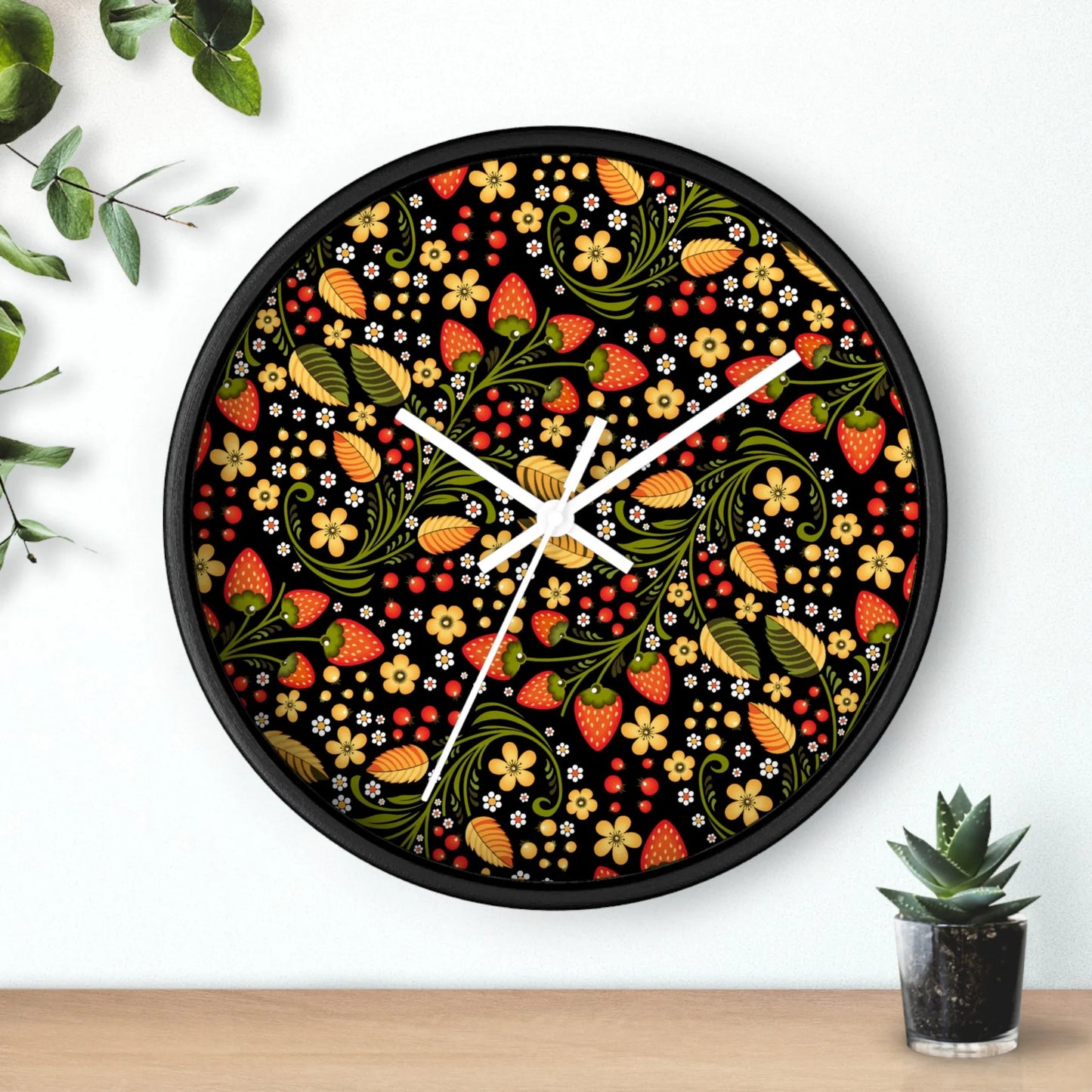 Russian Khokhloma Wall Clock - The Global Wanderer