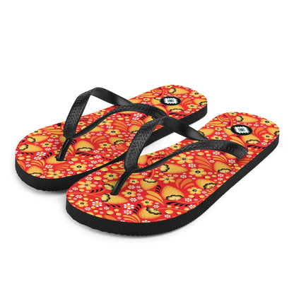 Russian Red Khokhloma Flip Flops - The Global Wanderer