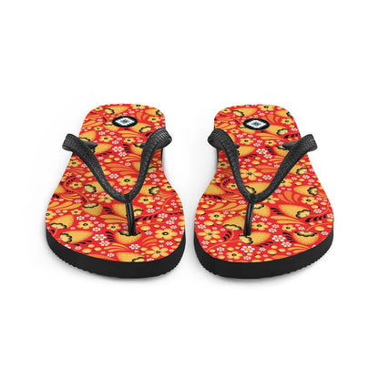 Russian Red Khokhloma Flip Flops - The Global Wanderer