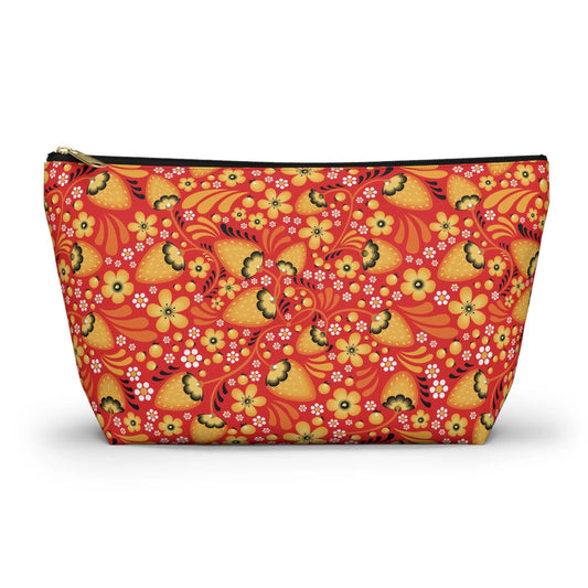 Russian Red Khokhloma Print Pouch - The Global Wanderer