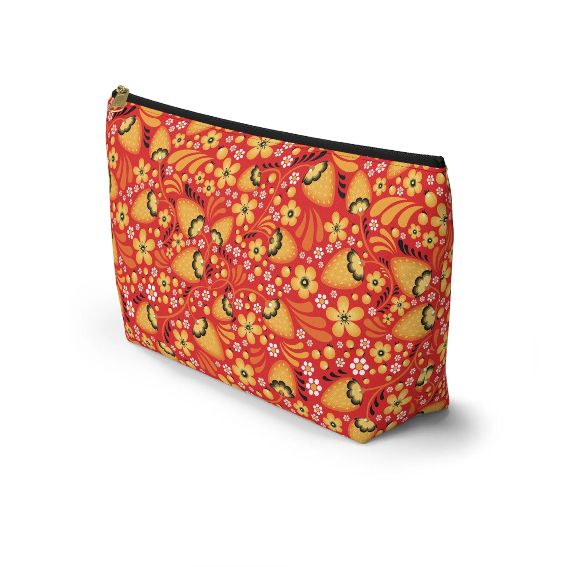 Russian Red Khokhloma Print Pouch - The Global Wanderer