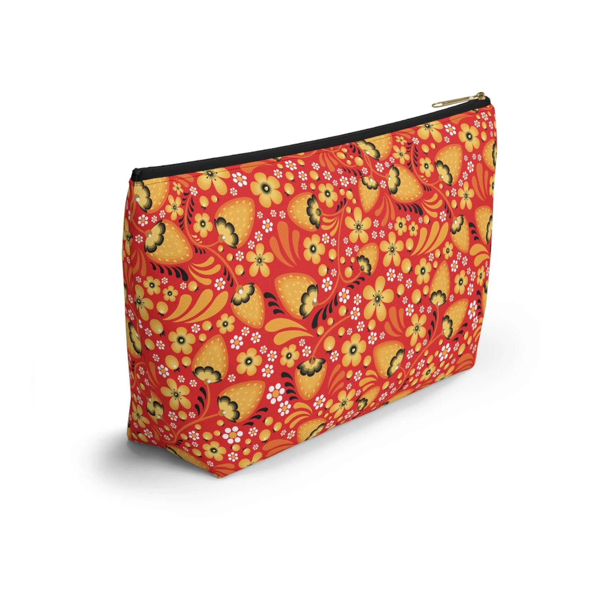 Russian Red Khokhloma Print Pouch - The Global Wanderer