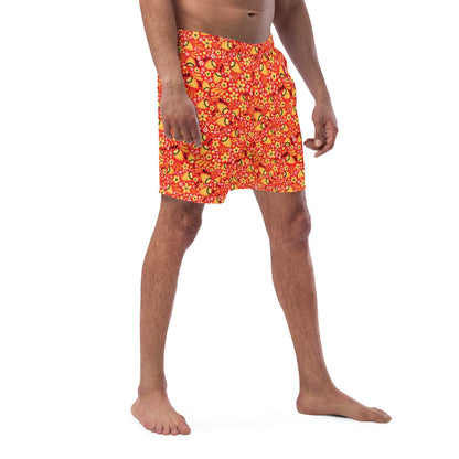 Russian Red Khokhloma Recycled Men's Swim Trunks - The Global Wanderer