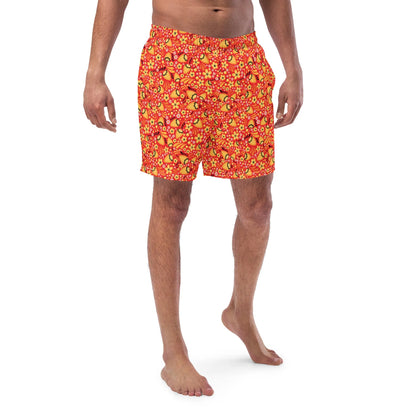 Russian Red Khokhloma Recycled Men's Swim Trunks - The Global Wanderer