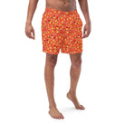 Russian Red Khokhloma Recycled Men's Swim Trunks - The Global Wanderer