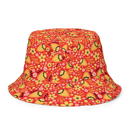 Russian Red Khokhloma Reversible Bucket Hat - The Global Wanderer