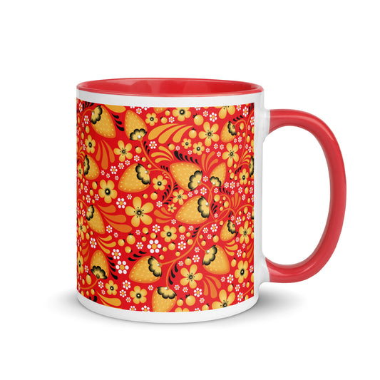 Russian Red Khokhloma Strawberry Mug - The Global Wanderer