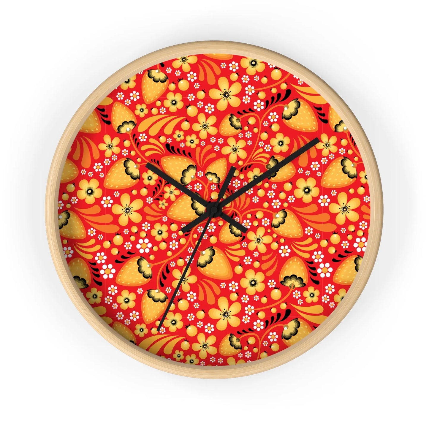 Russian Red Khokhloma Wall Clock - The Global Wanderer