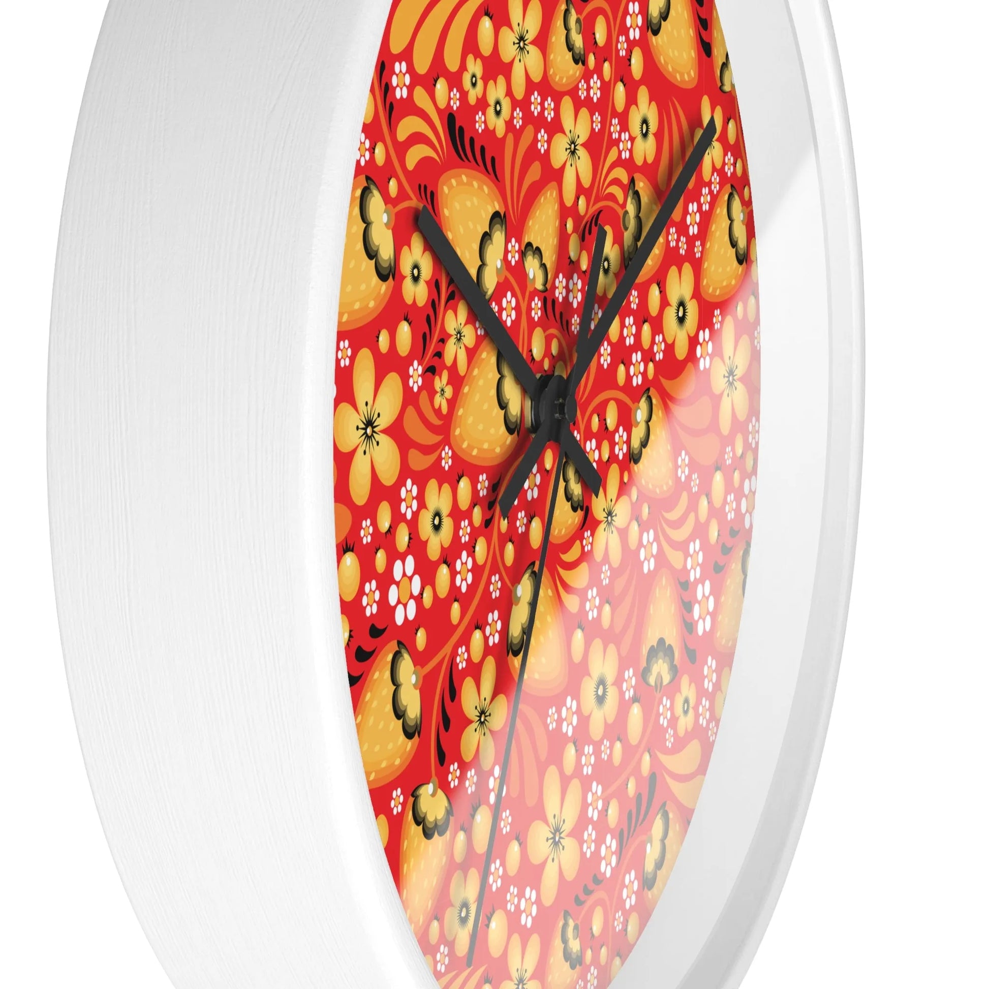 Russian Red Khokhloma Wall Clock - The Global Wanderer