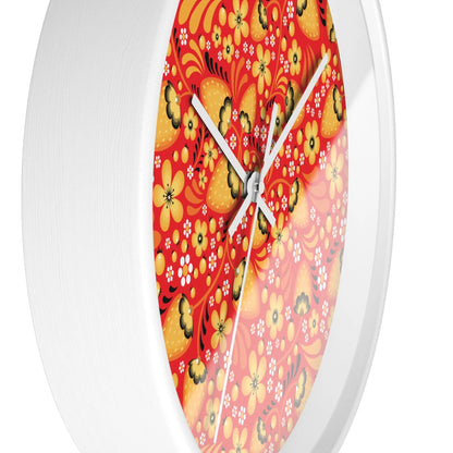 Russian Red Khokhloma Wall Clock - The Global Wanderer