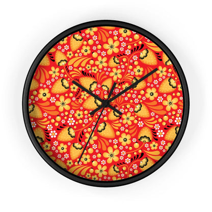 Russian Red Khokhloma Wall Clock - The Global Wanderer