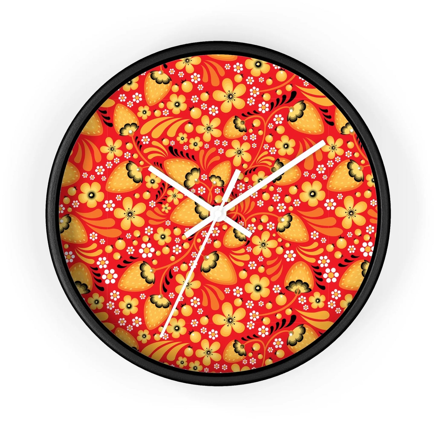 Russian Red Khokhloma Wall Clock - The Global Wanderer