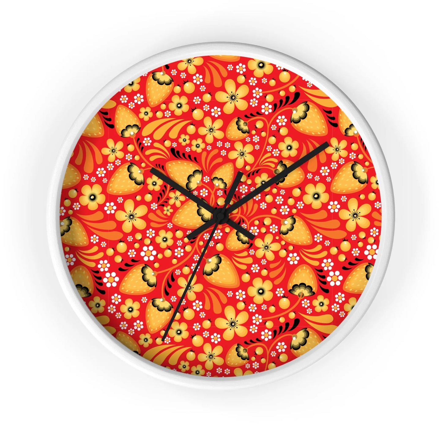 Russian Red Khokhloma Wall Clock - The Global Wanderer