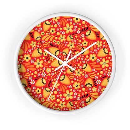 Russian Red Khokhloma Wall Clock - The Global Wanderer