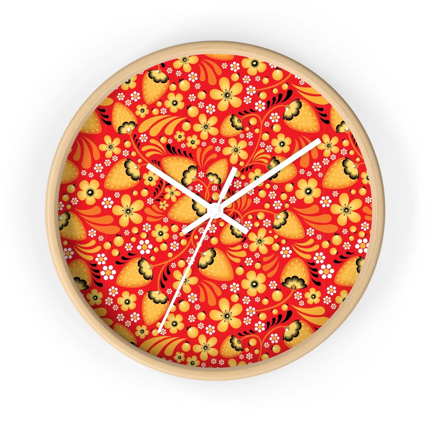 Russian Red Khokhloma Wall Clock - The Global Wanderer