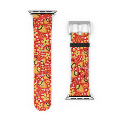 Russian Red Khokhloma Watch Band - The Global Wanderer