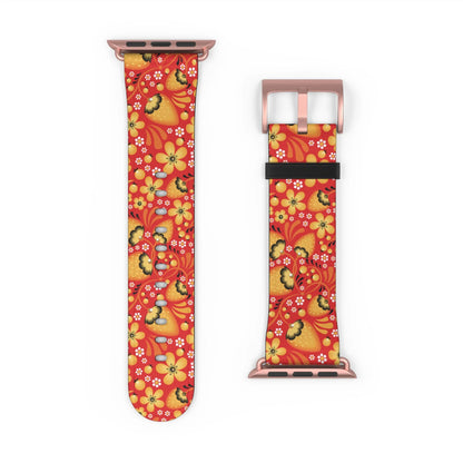 Russian Red Khokhloma Watch Band - The Global Wanderer