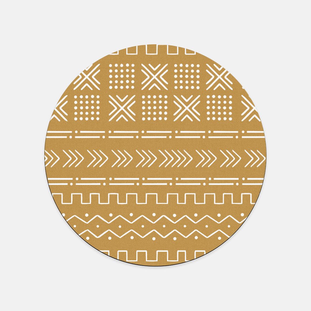 Savanna Ochre Mud Cloth Mouse Pad - The Global Wanderer