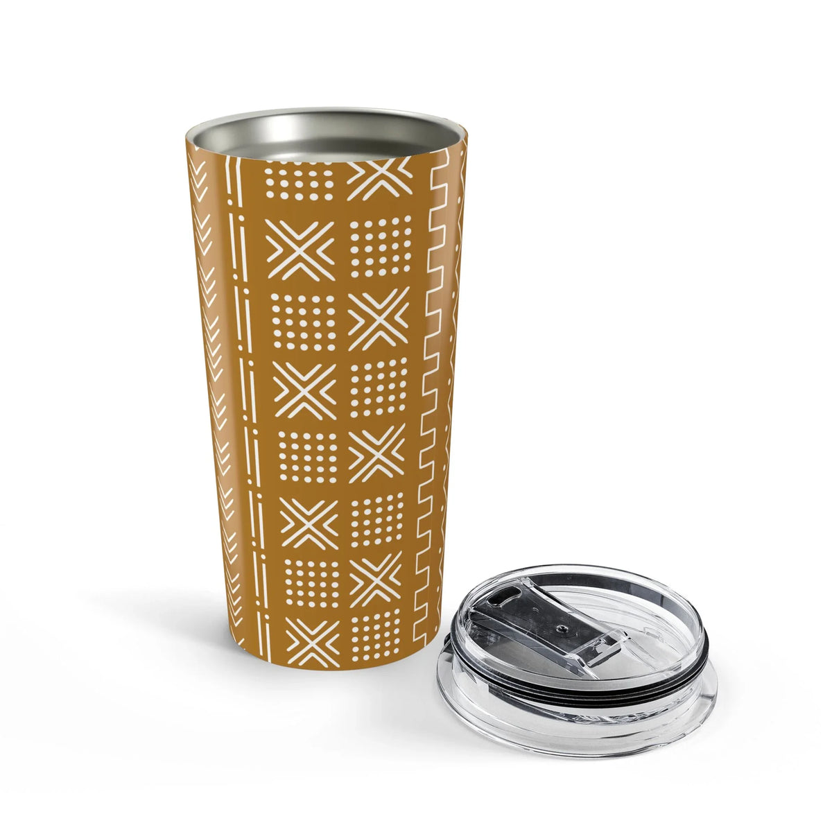 Savanna Ochre Mud Cloth Tumbler - The Global Wanderer
