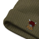 Scottish Highland Cow Embroidered Beanie - The Global Wanderer
