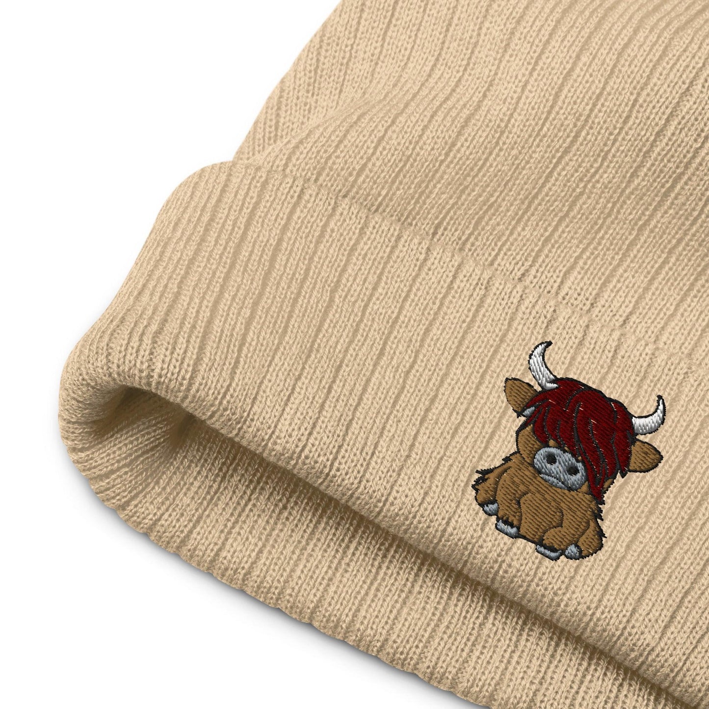 Scottish Highland Cow Embroidered Beanie - The Global Wanderer