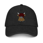 Scottish Highland Cow Embroidered Denim Dad Hat - The Global Wanderer