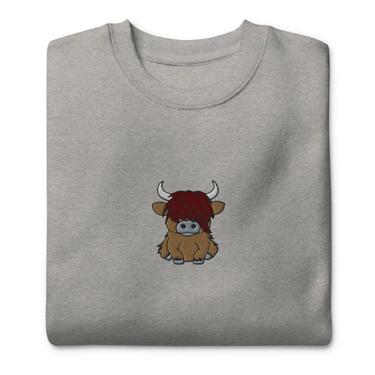 Scottish Highland Cow Sweatshirt - Embroidered - The Global Wanderer