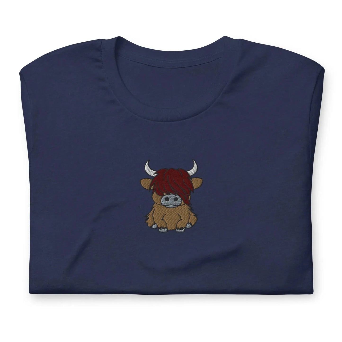 Scottish Highlands Cow Embroidered T-Shirt - The Global Wanderer