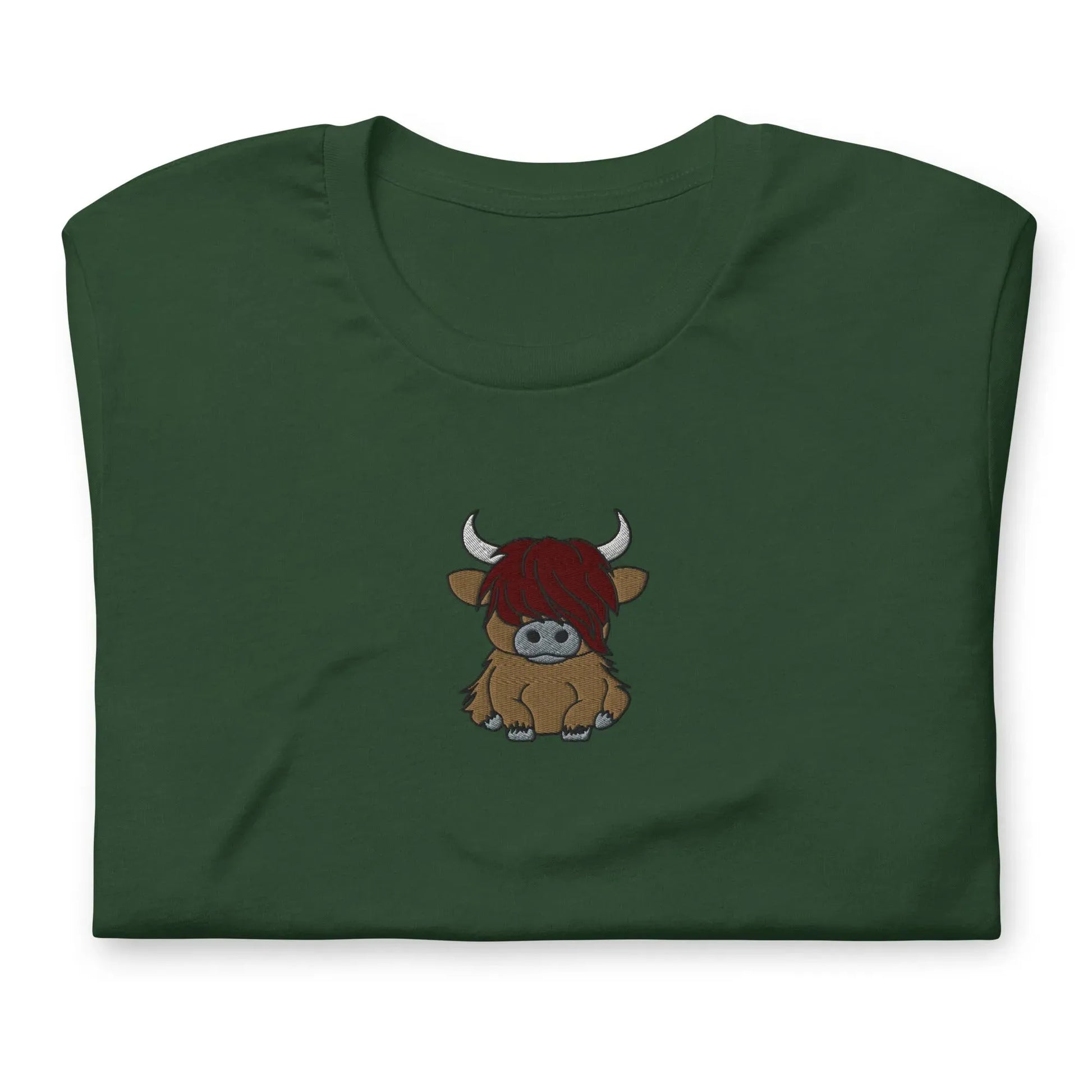 Scottish Highlands Cow Embroidered T-Shirt - The Global Wanderer