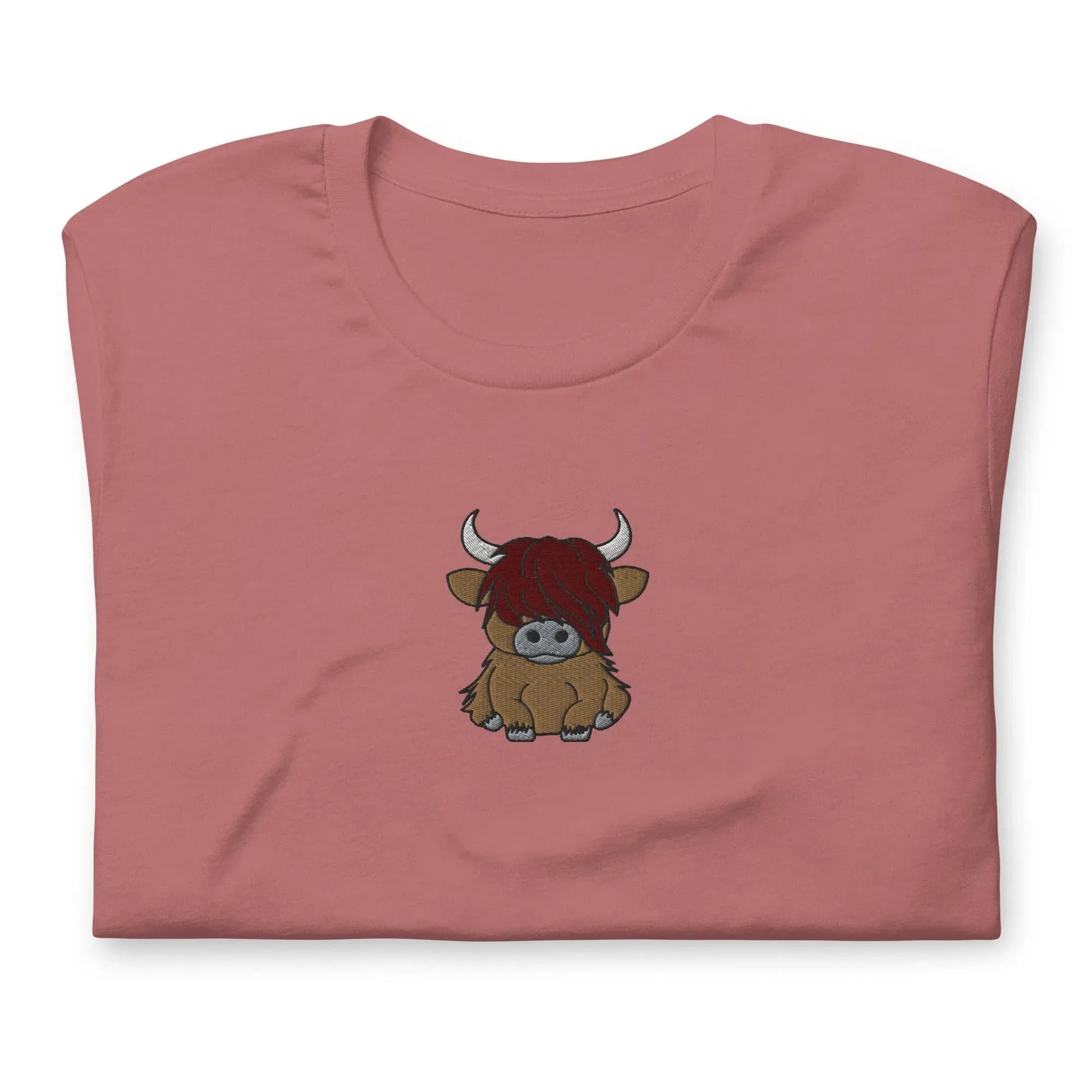 Scottish Highlands Cow Embroidered T-Shirt - The Global Wanderer