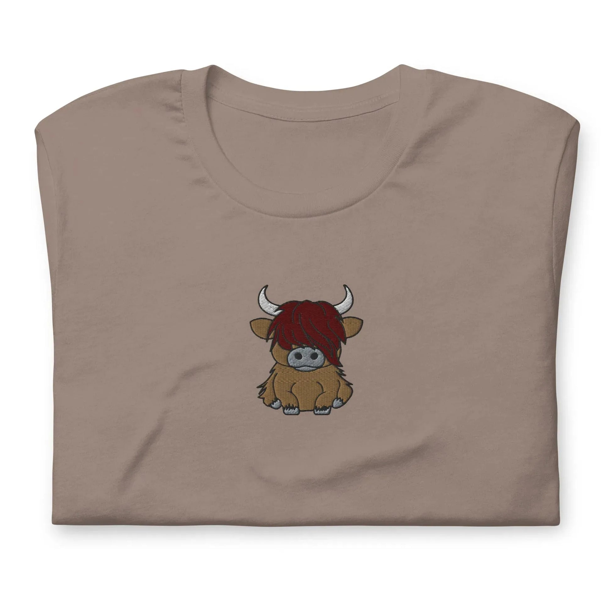 Scottish Highlands Cow Embroidered T-Shirt - The Global Wanderer