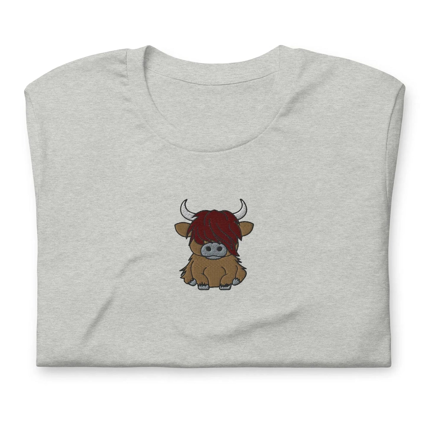 Scottish Highlands Cow Embroidered T-Shirt - The Global Wanderer