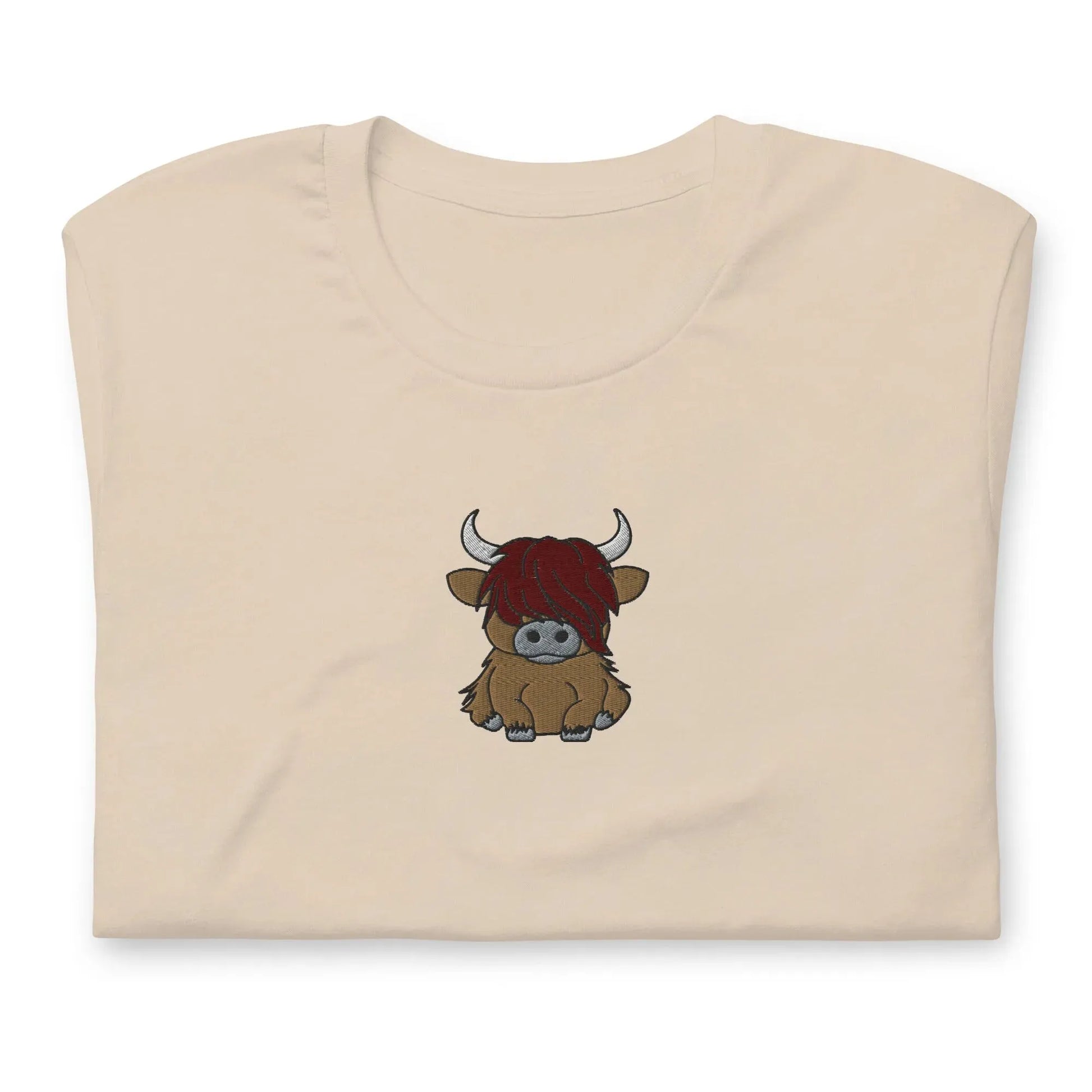 Scottish Highlands Cow Embroidered T-Shirt - The Global Wanderer