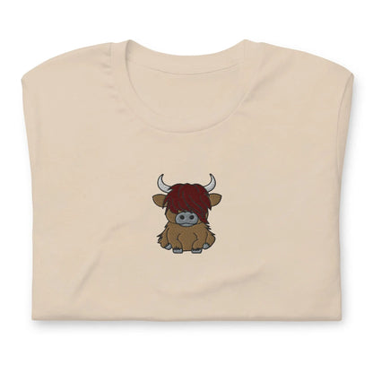 Scottish Highlands Cow Embroidered T-Shirt - The Global Wanderer