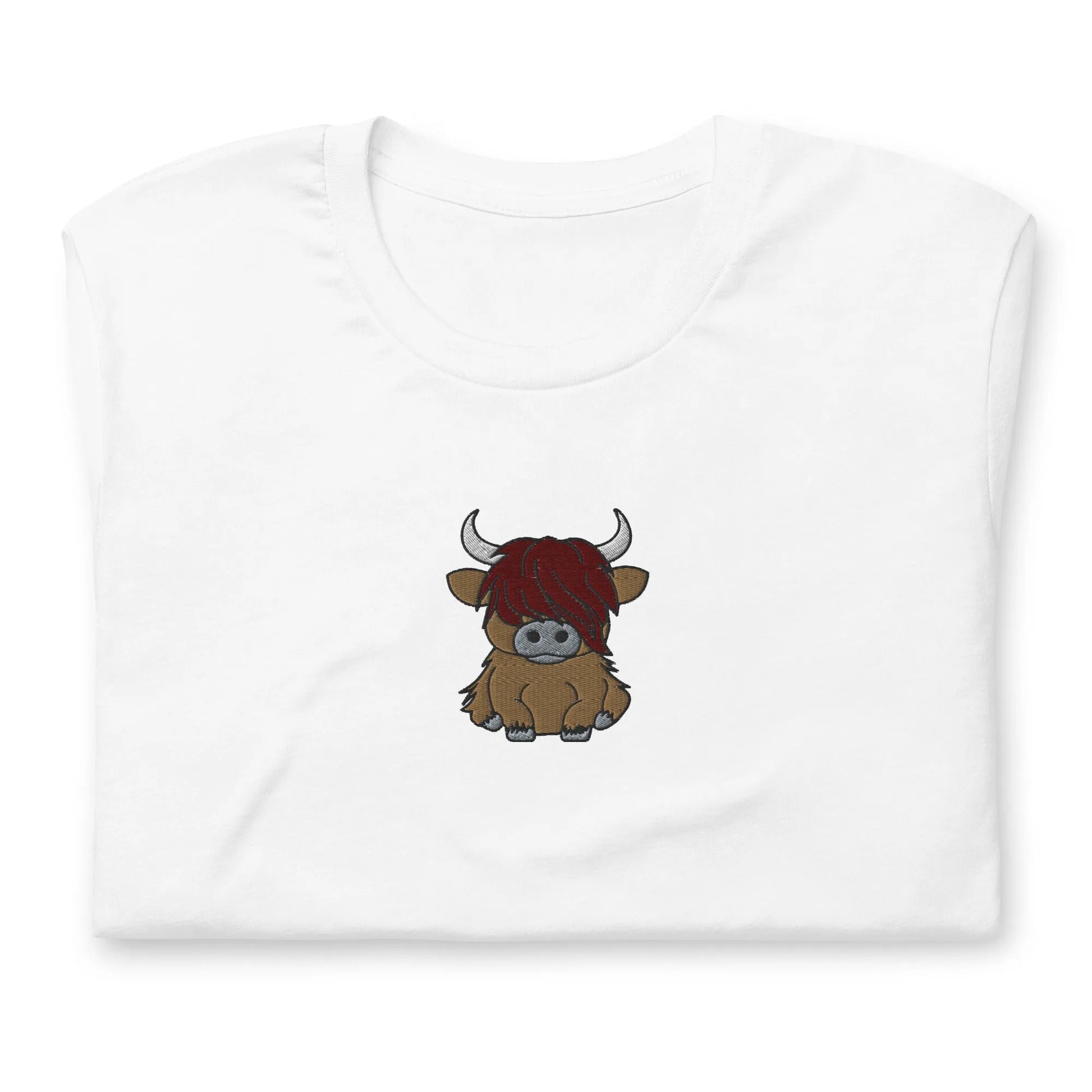 Scottish Highlands Cow Embroidered T-Shirt - The Global Wanderer