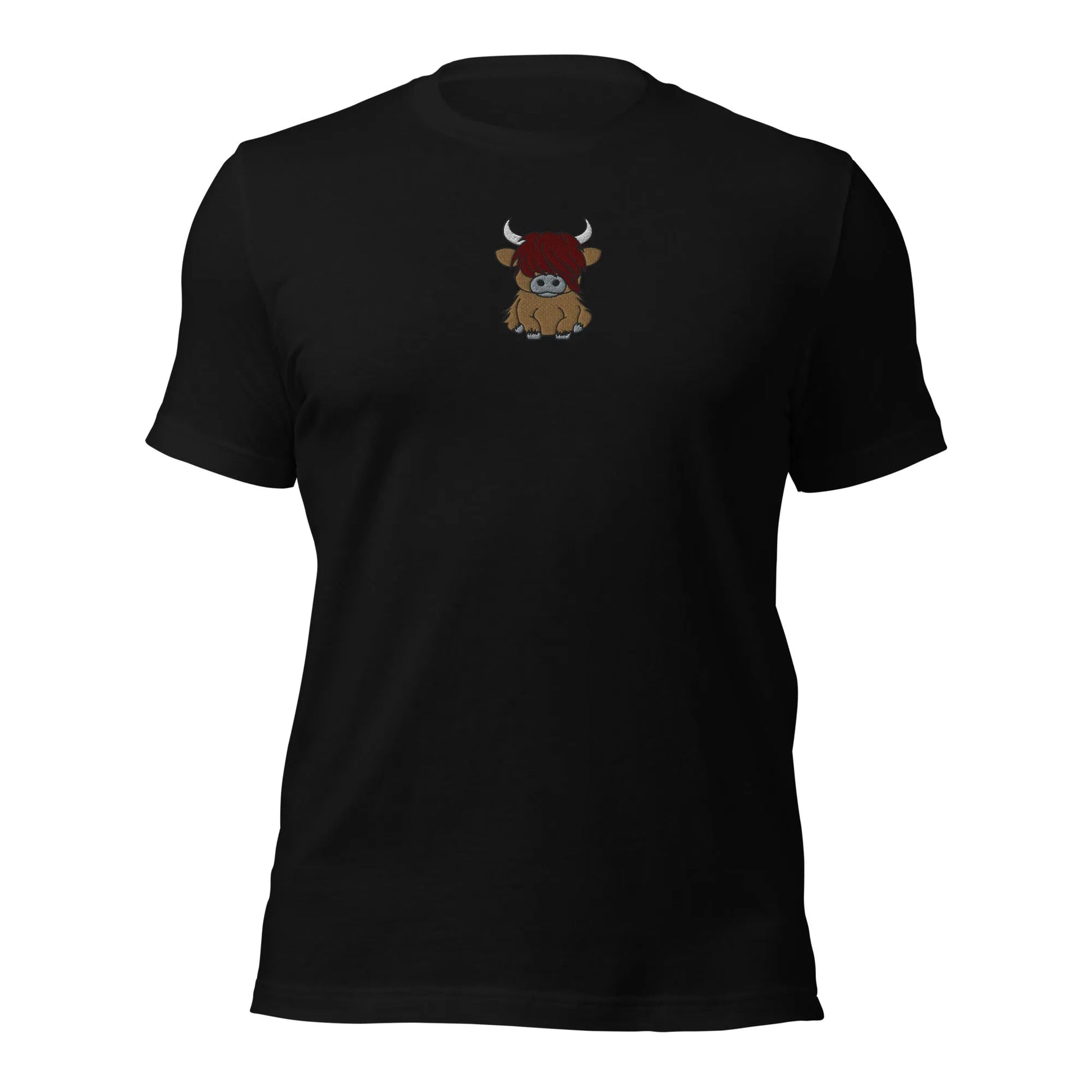 Scottish Highlands Cow Embroidered T-Shirt - The Global Wanderer