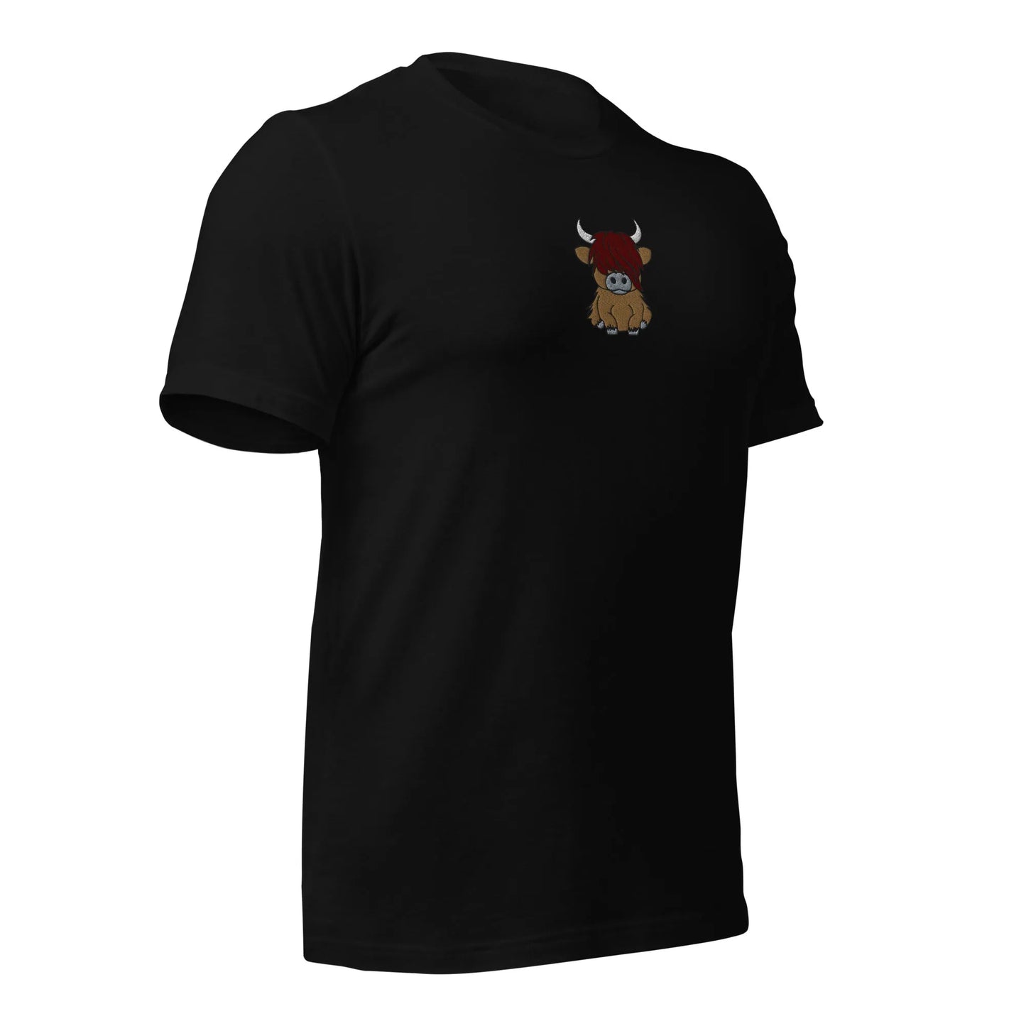 Scottish Highlands Cow Embroidered T-Shirt - The Global Wanderer