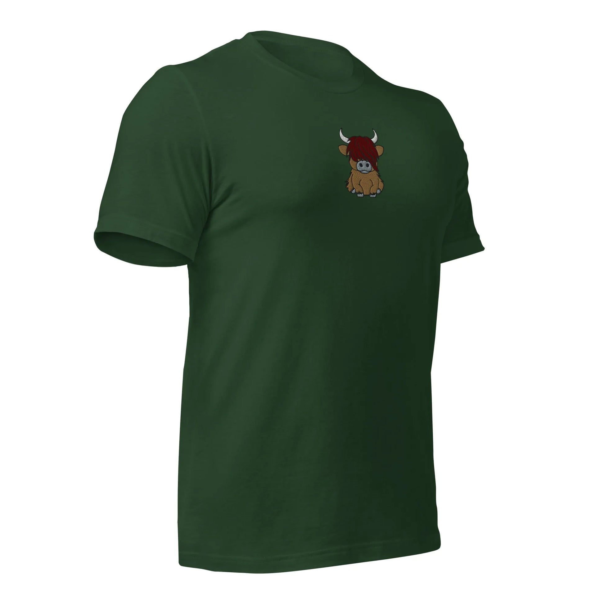 Scottish Highlands Cow Embroidered T-Shirt - The Global Wanderer