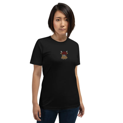 Scottish Highlands Cow Embroidered T-Shirt - The Global Wanderer