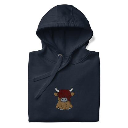 Scottish Higland Cow Embroidered Hoodie - The Global Wanderer