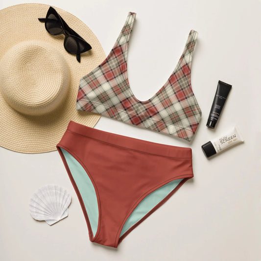 Scottish Plaid Recycled high-waisted bikini - The Global Wanderer