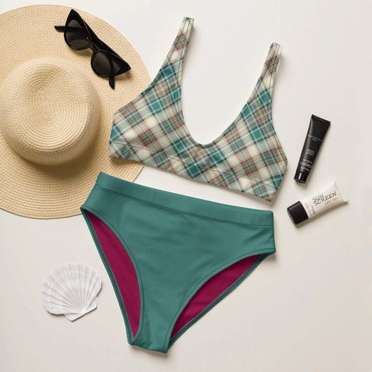 Scottish Plaid Recycled high-waisted bikini - The Global Wanderer