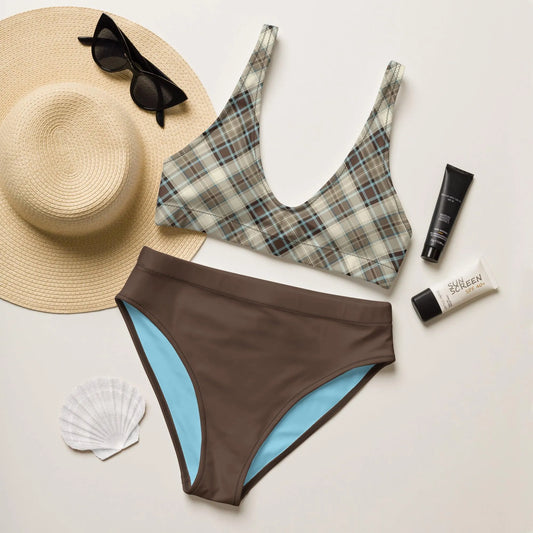 Scottish Plaid Recycled high-waisted bikini - The Global Wanderer