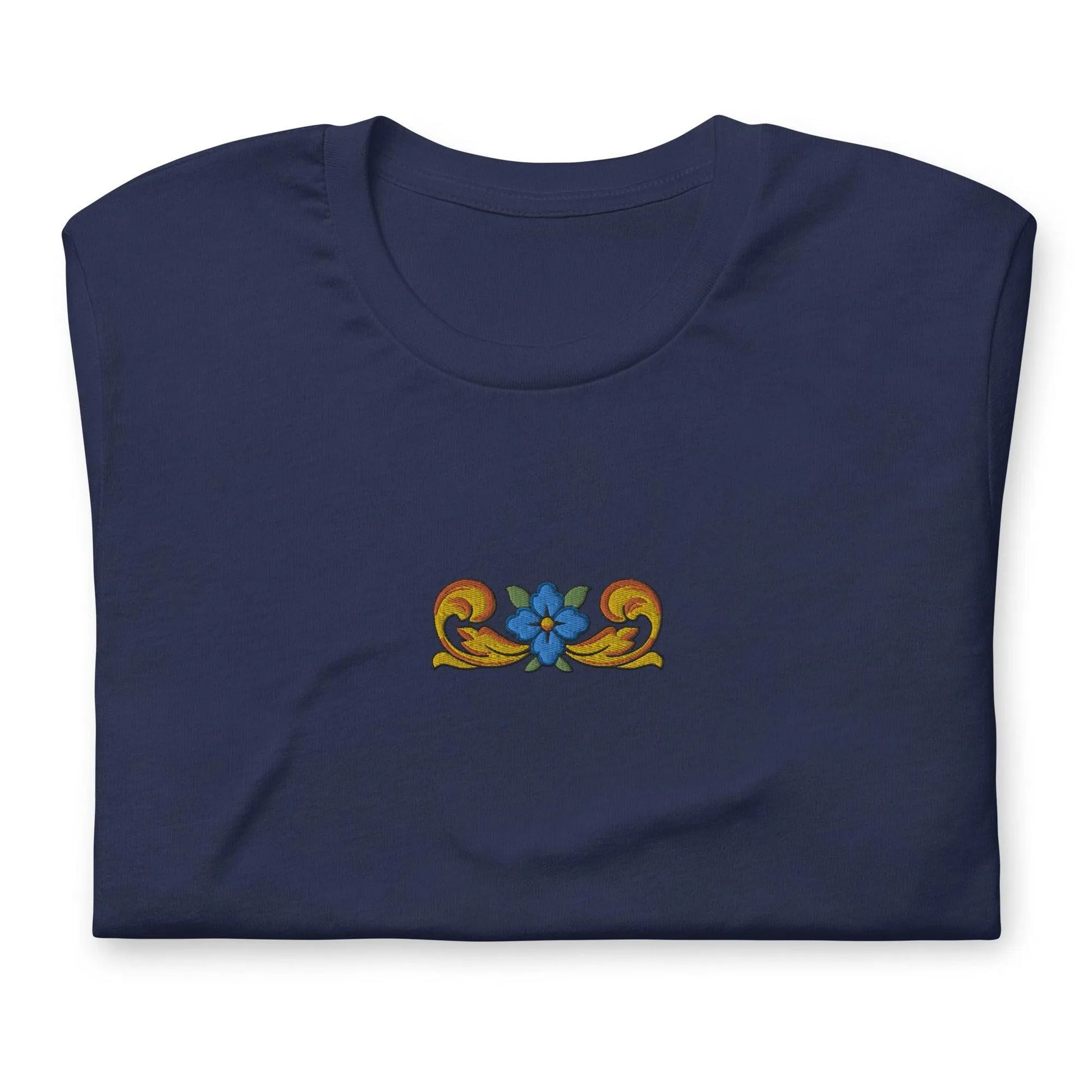 Sicilian Tile Embroidered T-shirt - The Global Wanderer