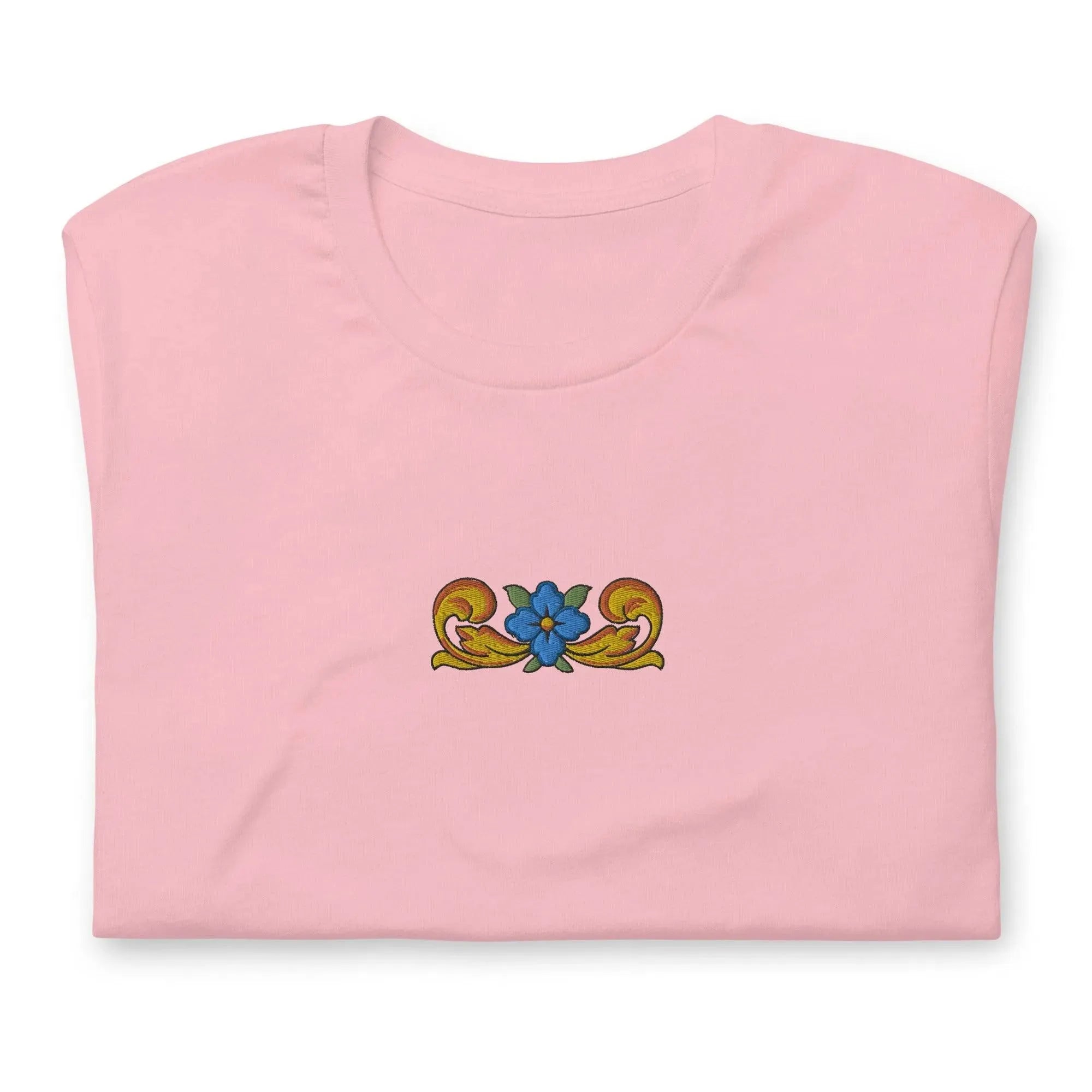 Sicilian Tile Embroidered T-shirt - The Global Wanderer