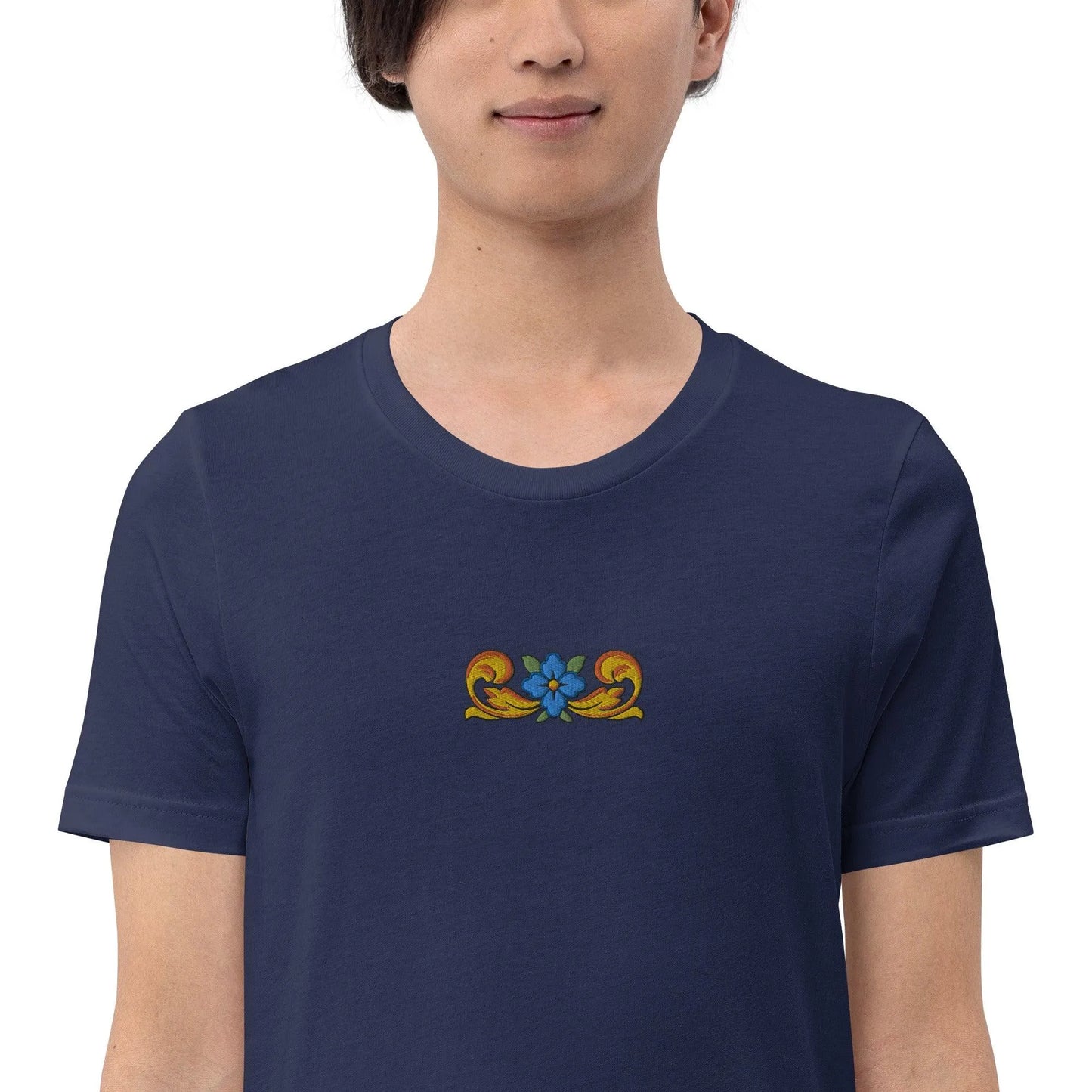 Sicilian Tile Embroidered T-shirt - The Global Wanderer