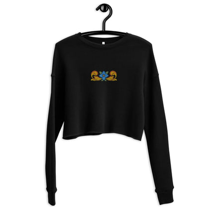 Sicilian Tile Motif Cropped Sweatshirt - The Global Wanderer